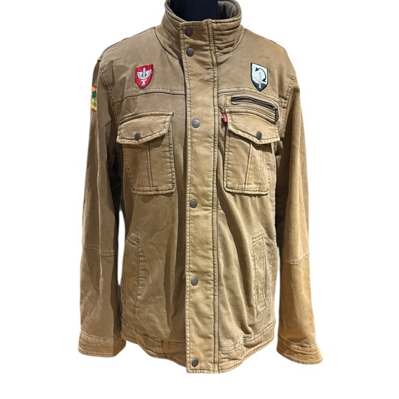 Levi's Other - Levi's jacket, khaki-colored twill utility trucker jacket with patches. Size M